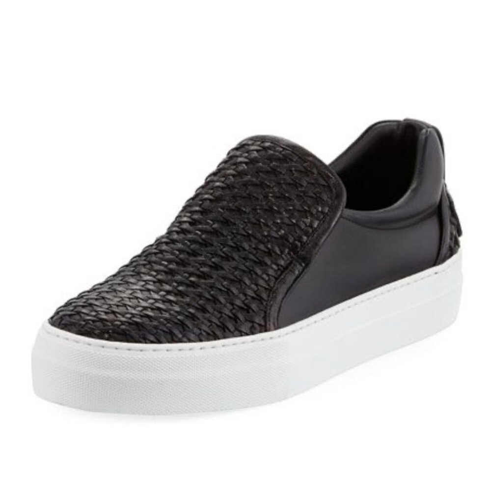 Buscemi Mens Woven Leather Black Slip On Sneakers Size EU 43 US 10 [jb]